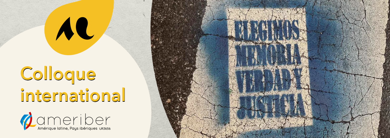 Texte peint sur le bitume : Elegimos memoria verdad y justicia