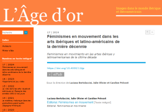 Page web de la publication en ligne L'Âge d'or en couleur orange