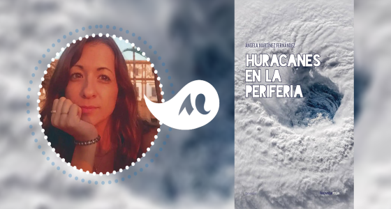 Portrait d'Angela Martinez Fernandes et couverture de son recueil